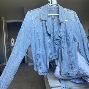DYNAMITE denim half zip jacket